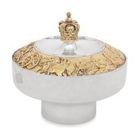 An English Silver and Gilt Decorated Commemorative Covered Jar