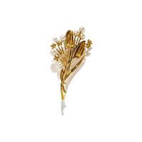 MIKIMOTO, CULTURED PEARL AND YELLOW GOLD FLOWER BROOCH