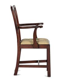 A Chippendale Carved and Figured Mahogany Armchair