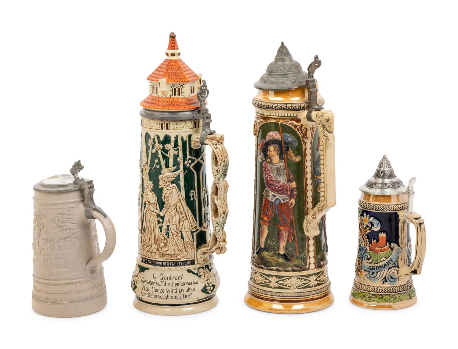 A Group of Four Beer Steins