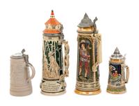 A Group of Four Beer Steins