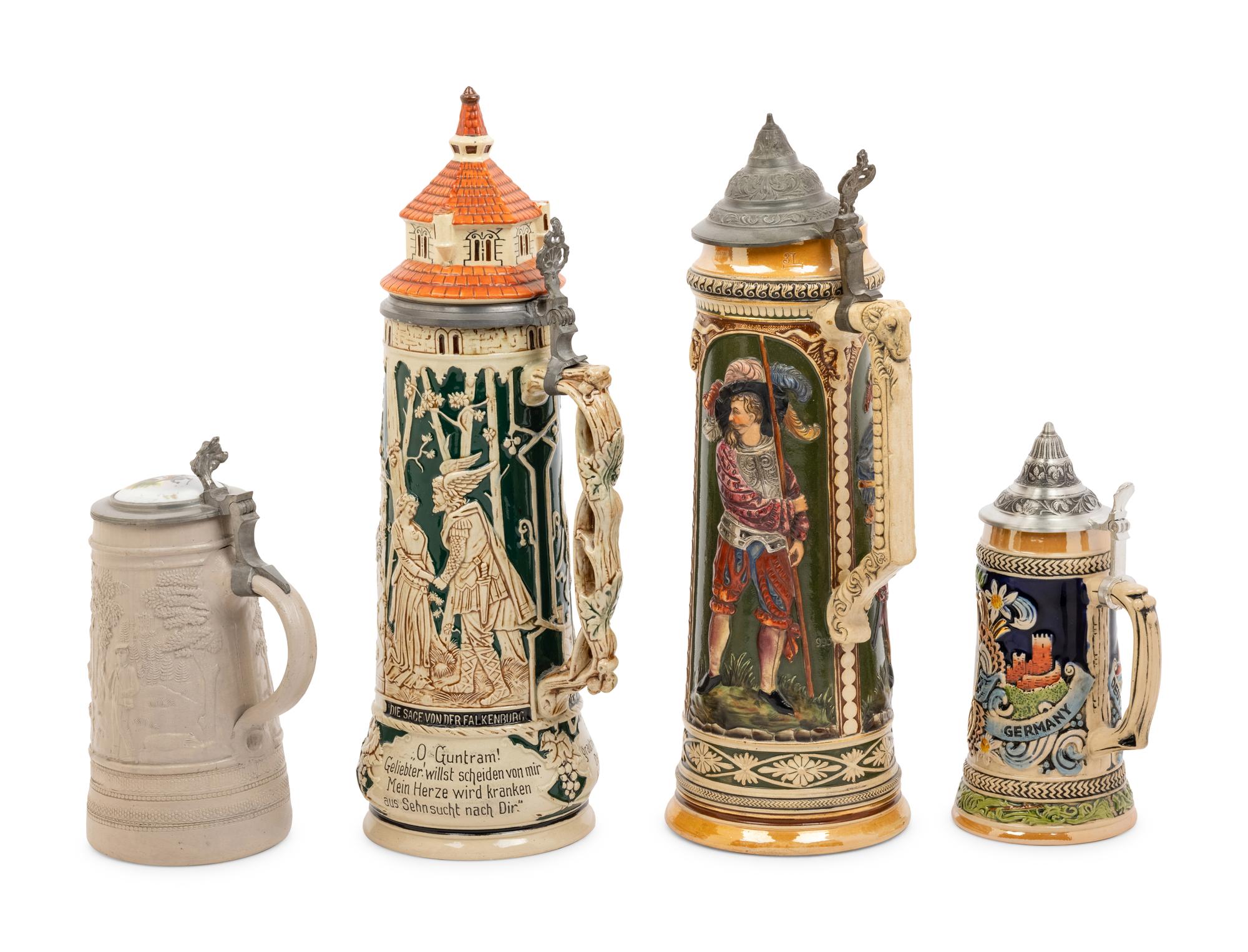 A Group of Four Beer Steins
