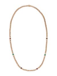 YELLOW GOLD, MULTIGEM AND DIAMOND NECKLACE