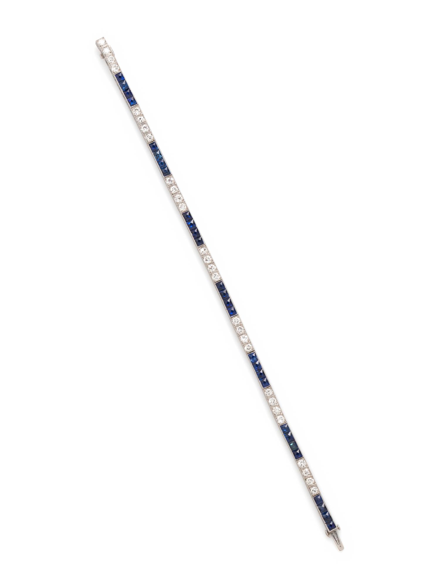 ART DECO, DIAMOND AND SAPPHIRE BRACELET