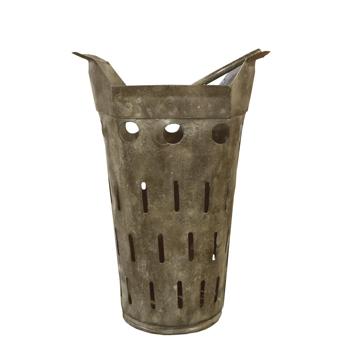 A Zinc Basket 15.5" W x 10.25" D x 27" H — France, Circa 1940