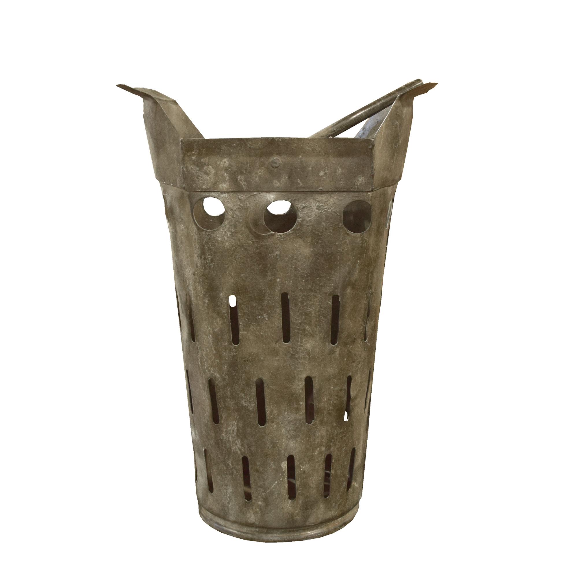 A Zinc Basket 15.5" W x 10.25" D x 27" H — France, Circa 1940