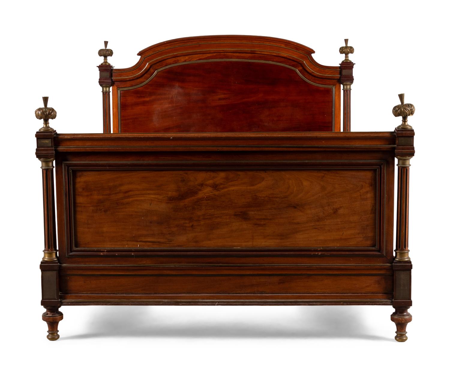An Empire Style Gilt Bronze Mounted Mahogany Bed