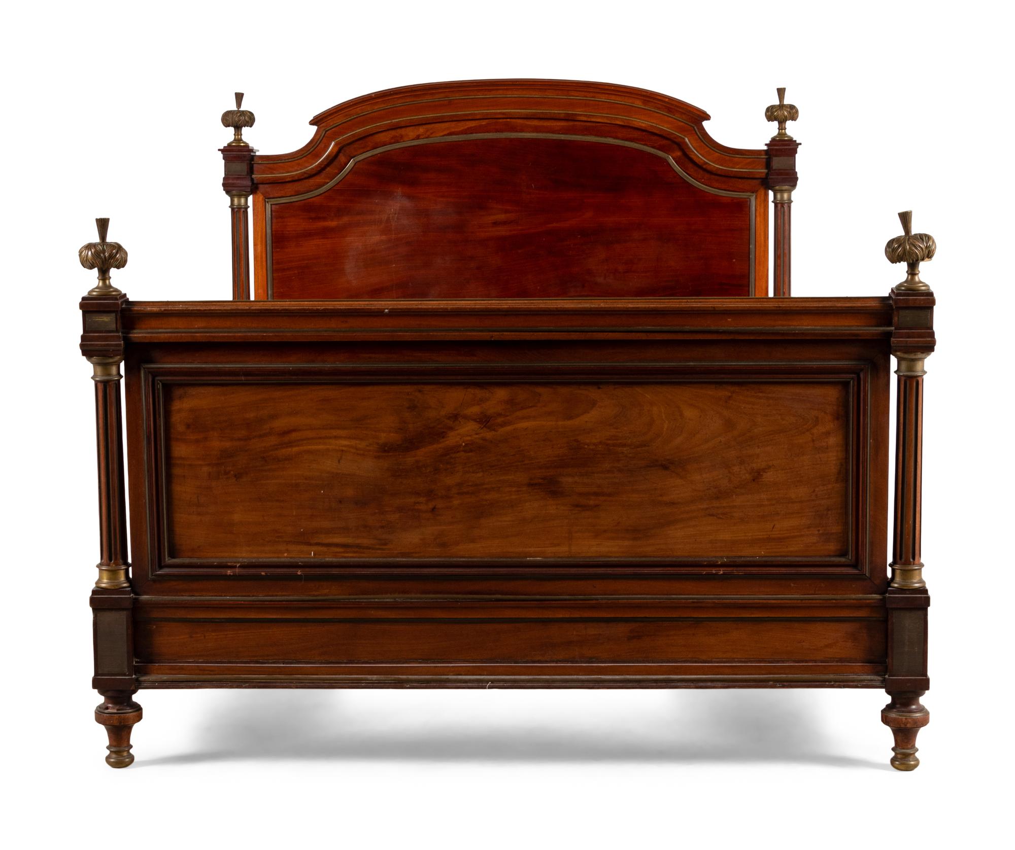 An Empire Style Gilt Bronze Mounted Mahogany Bed