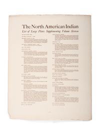 CURTIS, Edward S. (1868-1952). Complete Portfolio XVI of 36 photogravures from The North American Indian .