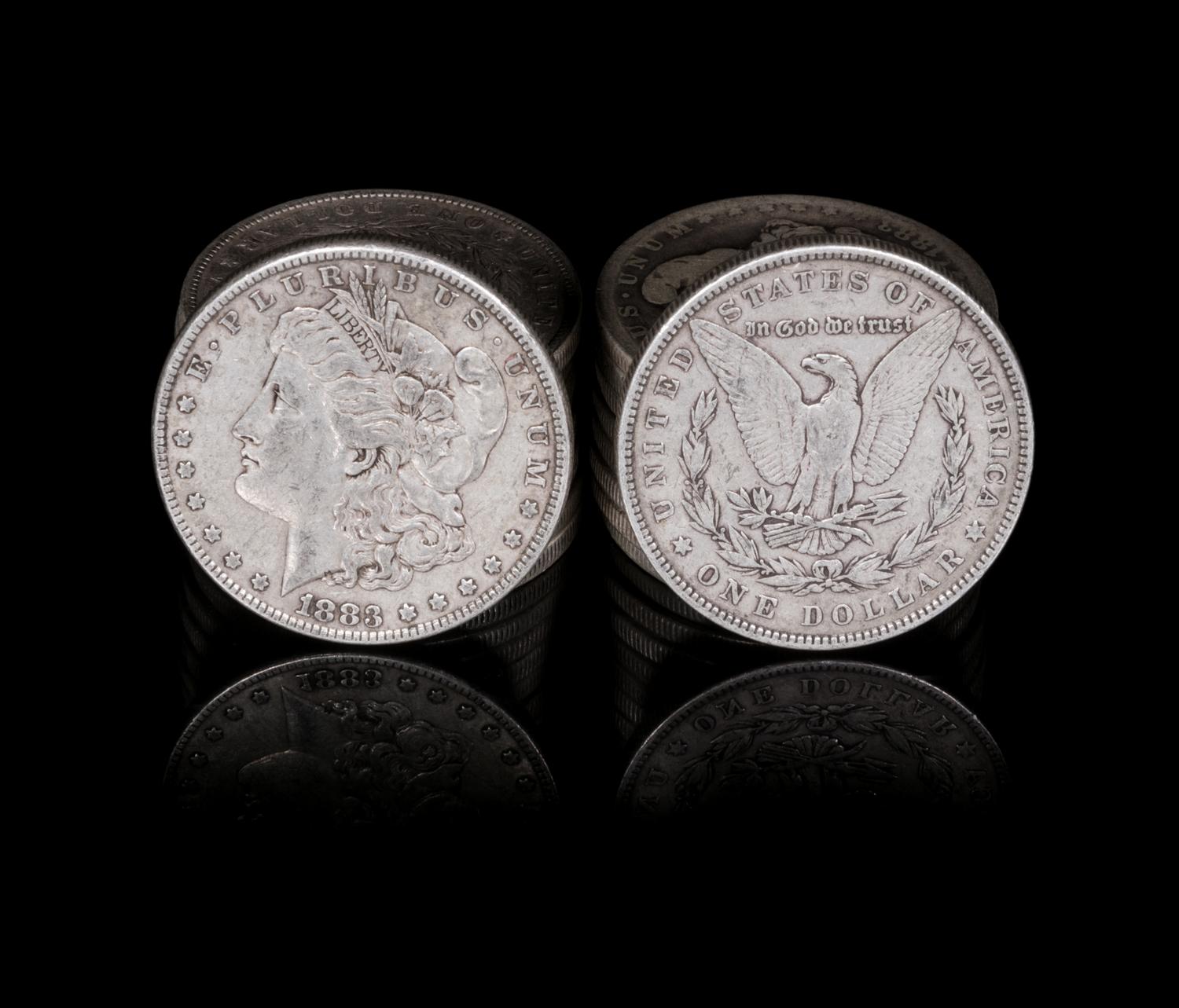 A Group of Eighteen United States 1883 Morgan Silver Dollar Coins