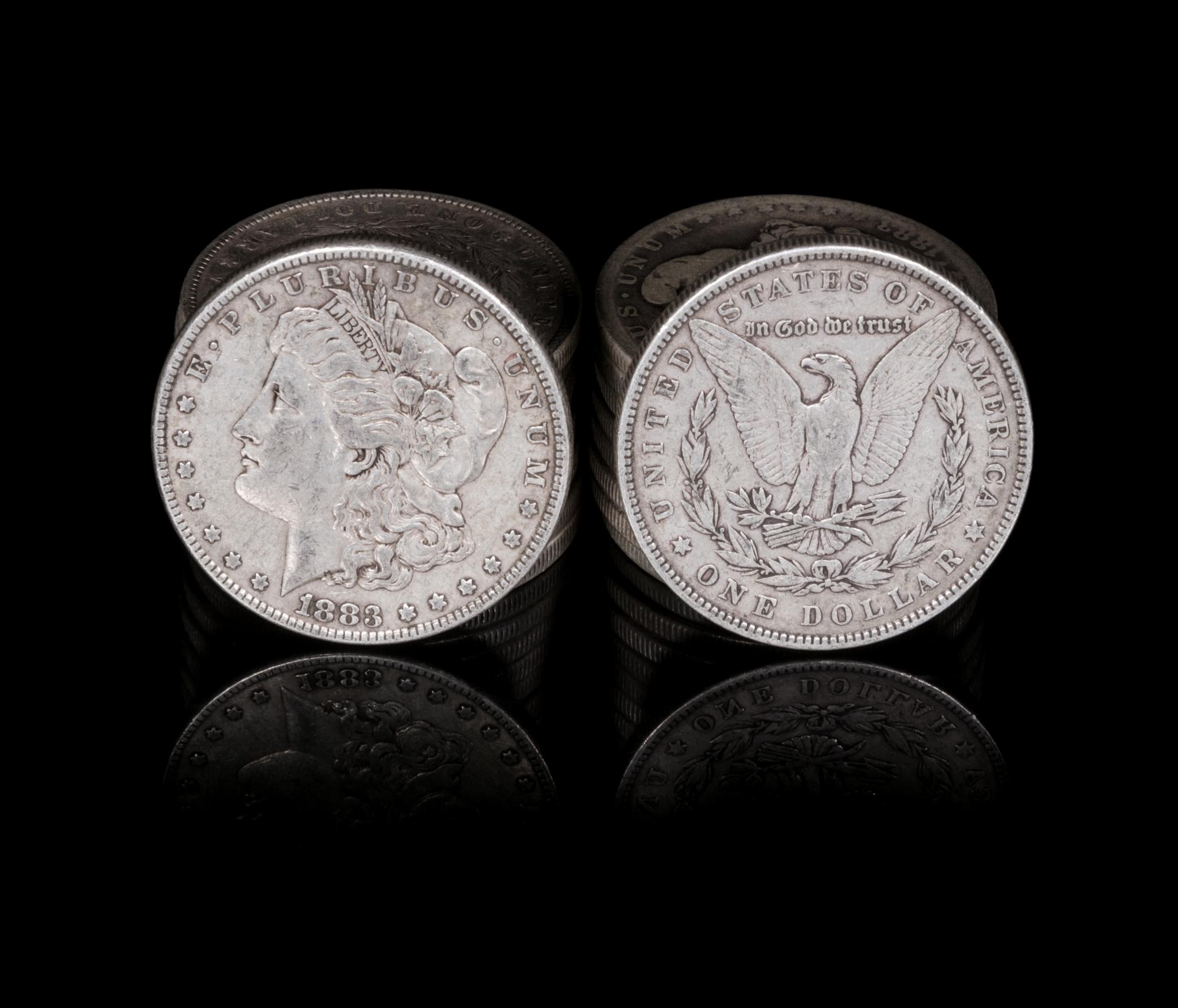 A Group of Eighteen United States 1883 Morgan Silver Dollar Coins