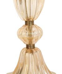 Pair of Murano Avventurina Pink Glass Table Lamps — 20th Century