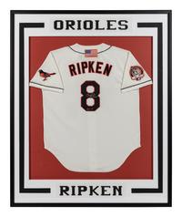 A Cal Ripken Jr. Baltimore Orioles Signed Autograph Jersey (1981-2001 Patch) Display (Ironclad Hologram),