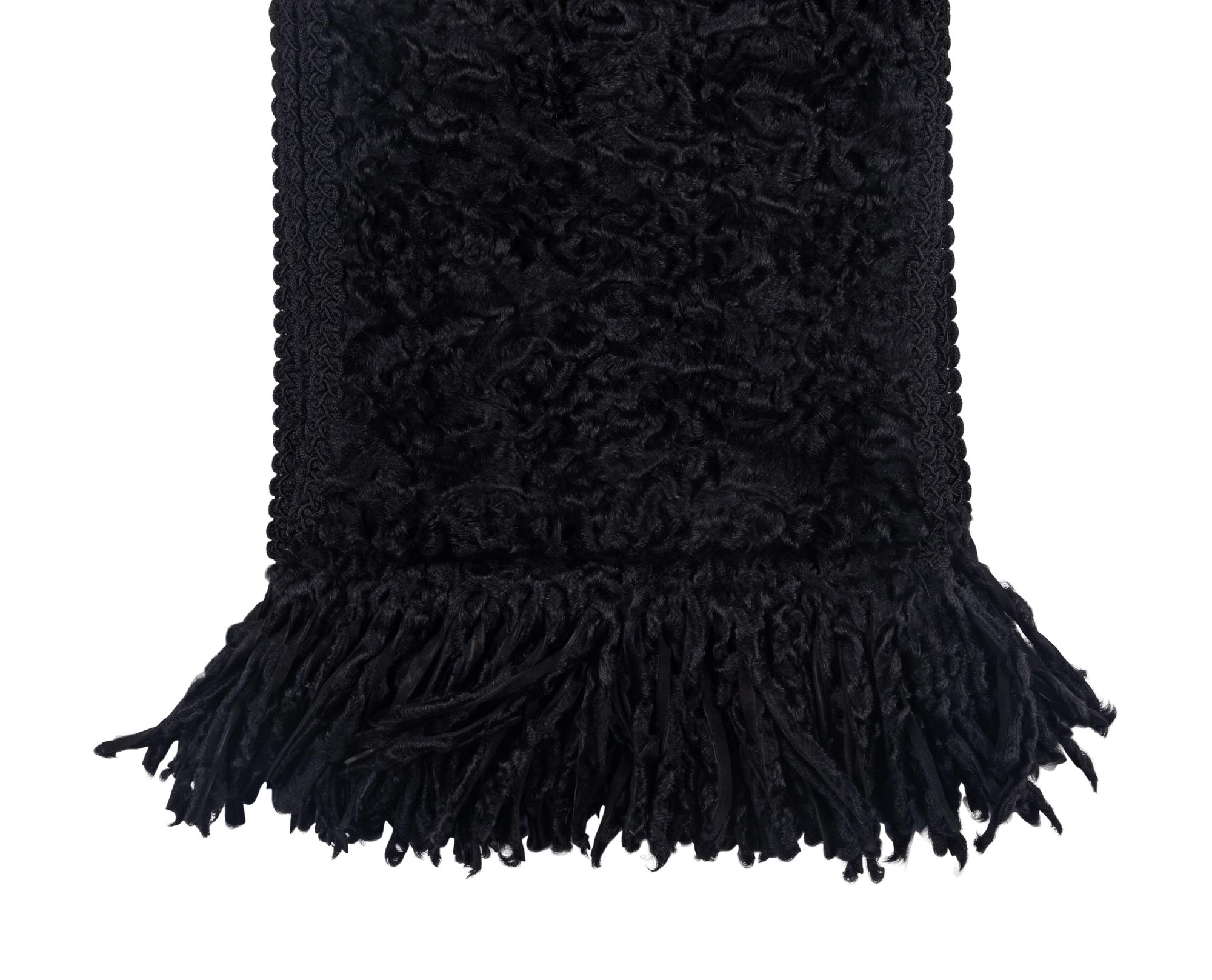 Fringed Broadtail Lamb Fur Scarf, Attributed To J. Mendel