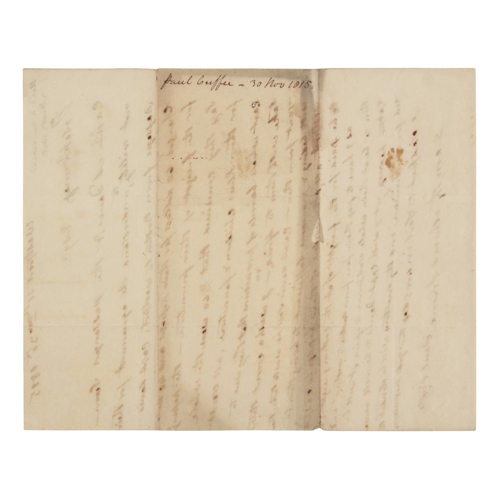[African-Americana] Cuffe, Paul. Autograph Letter, signed