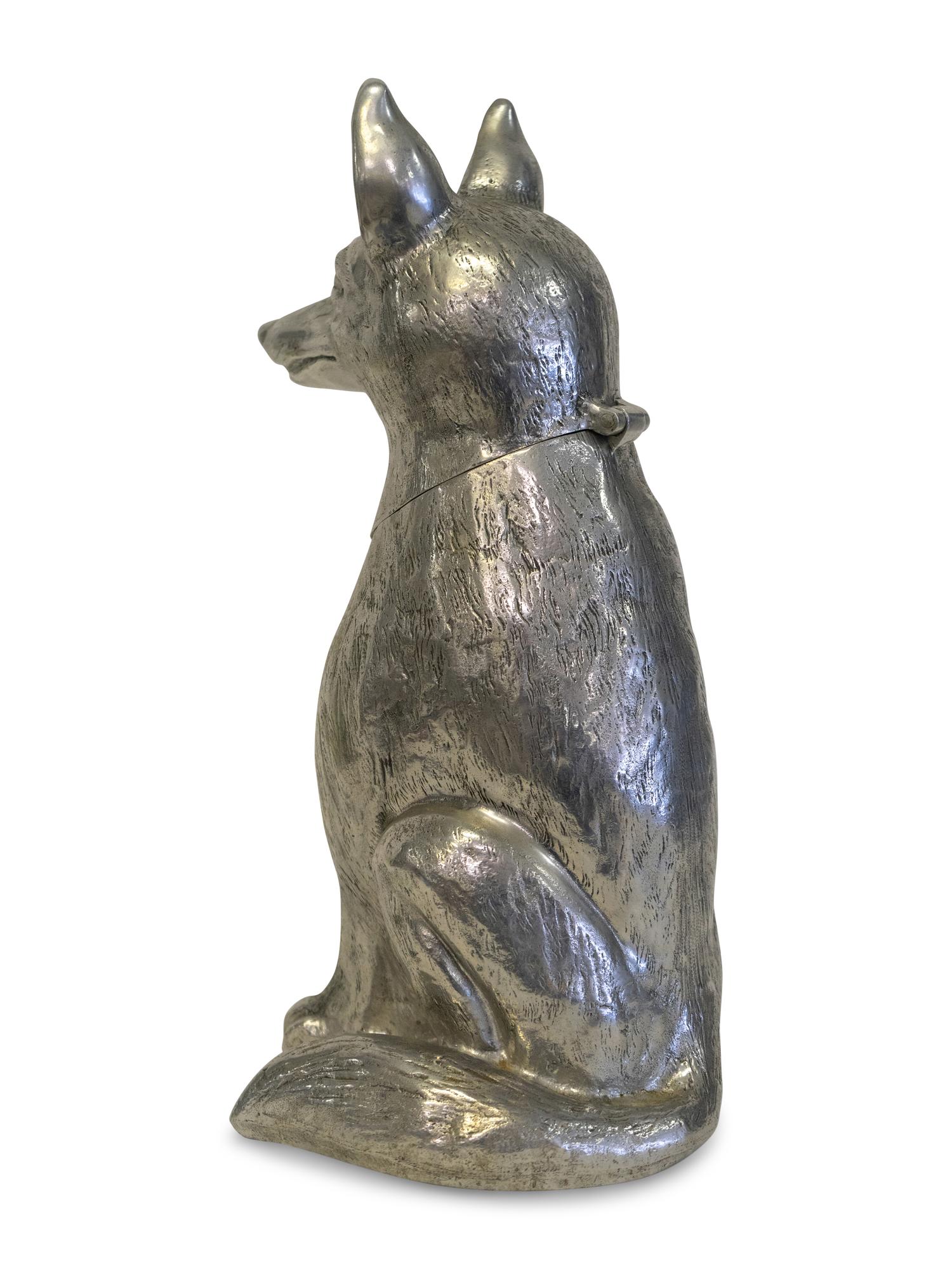 A Large Arthur Court Silvered Metal “Fox” Wine Cooler