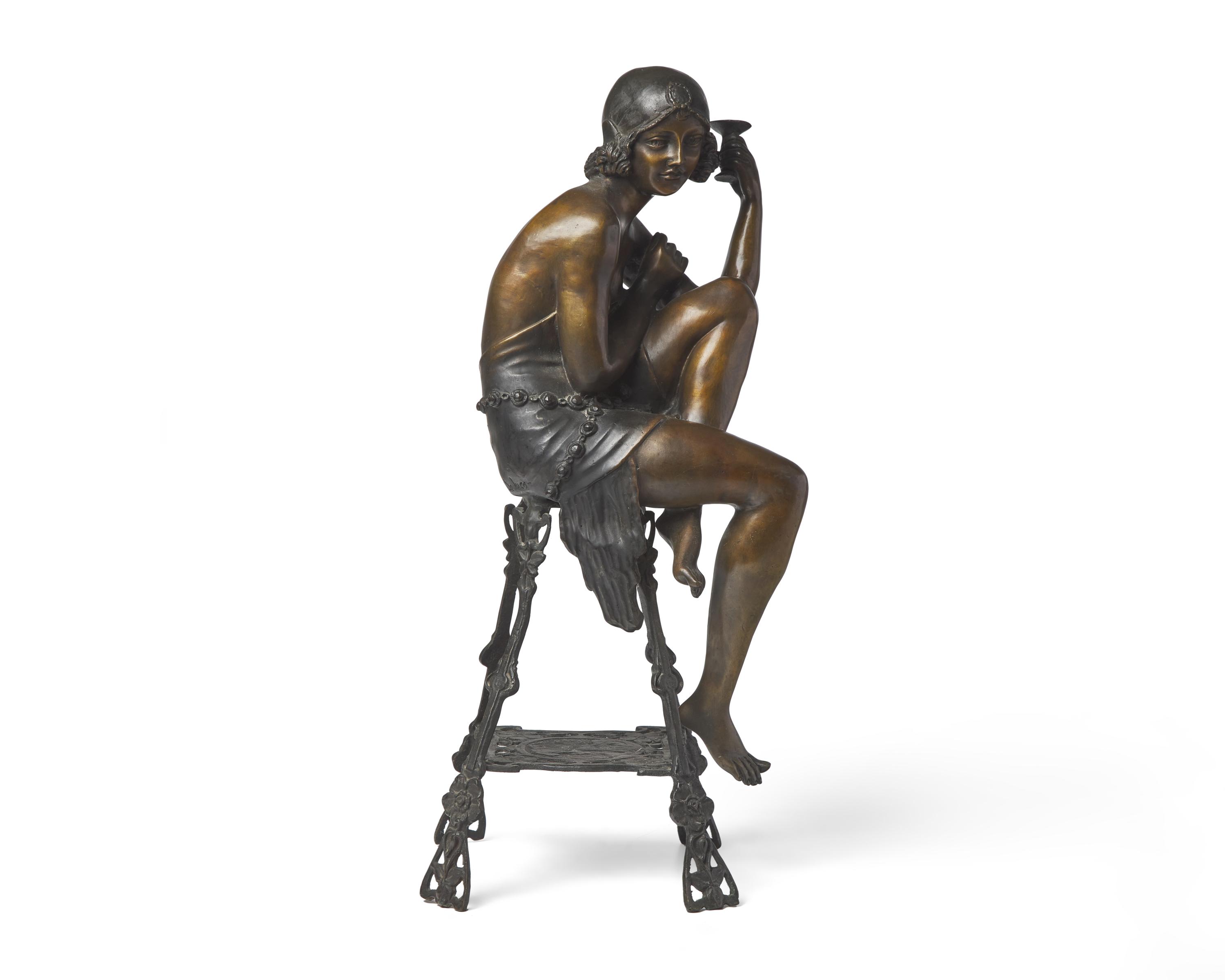 Art Deco Bronze of a Seated Lady