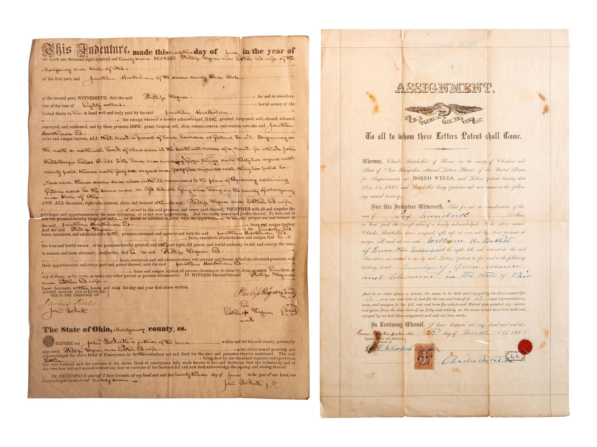 [INDENTURES AND OTHER DOCUMENTS] Lot of 15 Probate, Indentures and other legal documents from America, Scotland and Britain.