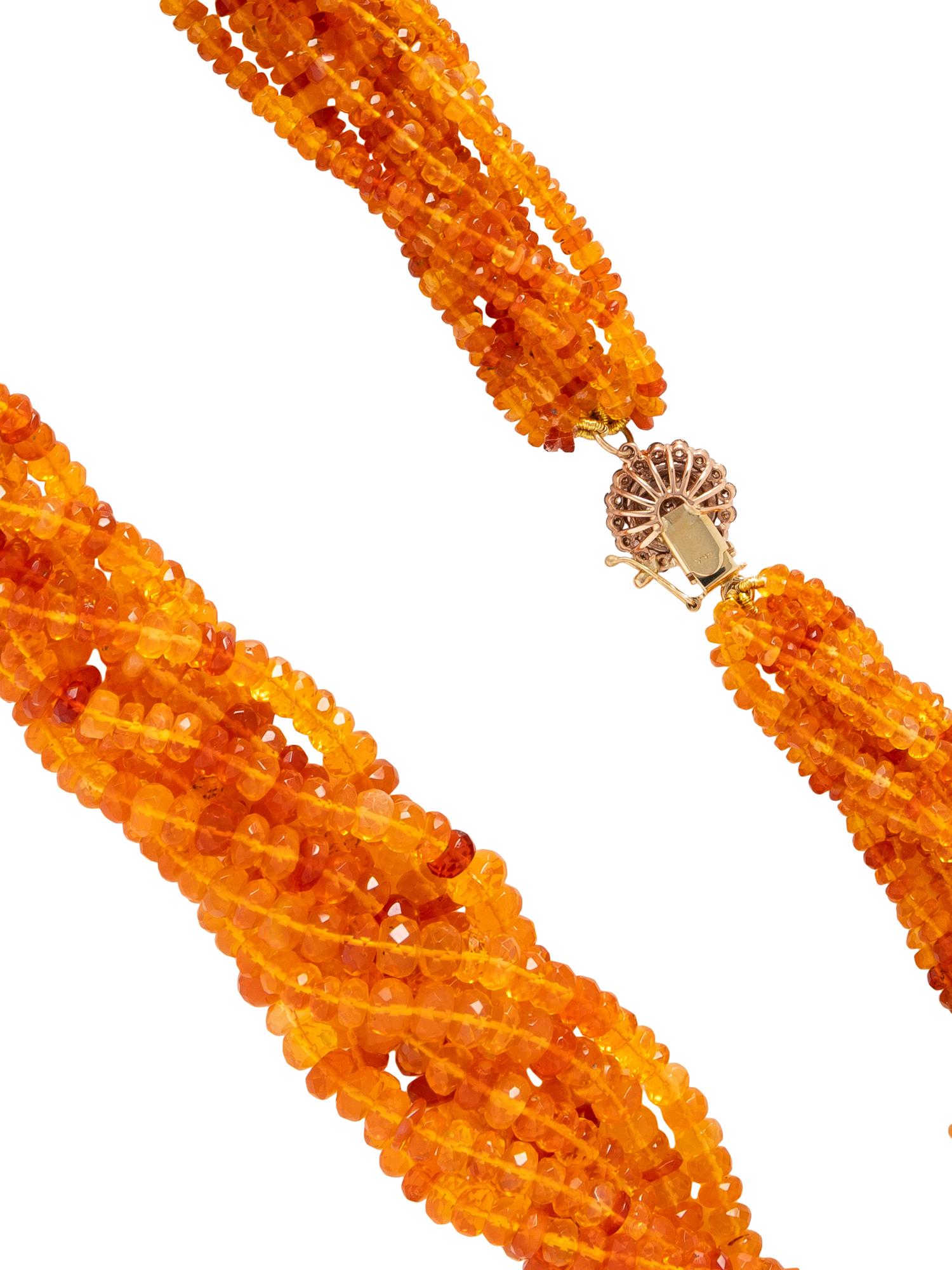 FIRE OPAL AND DIAMOND NECKLACE