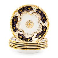 A Set of Six Davenport Porcelain Dessert Plates