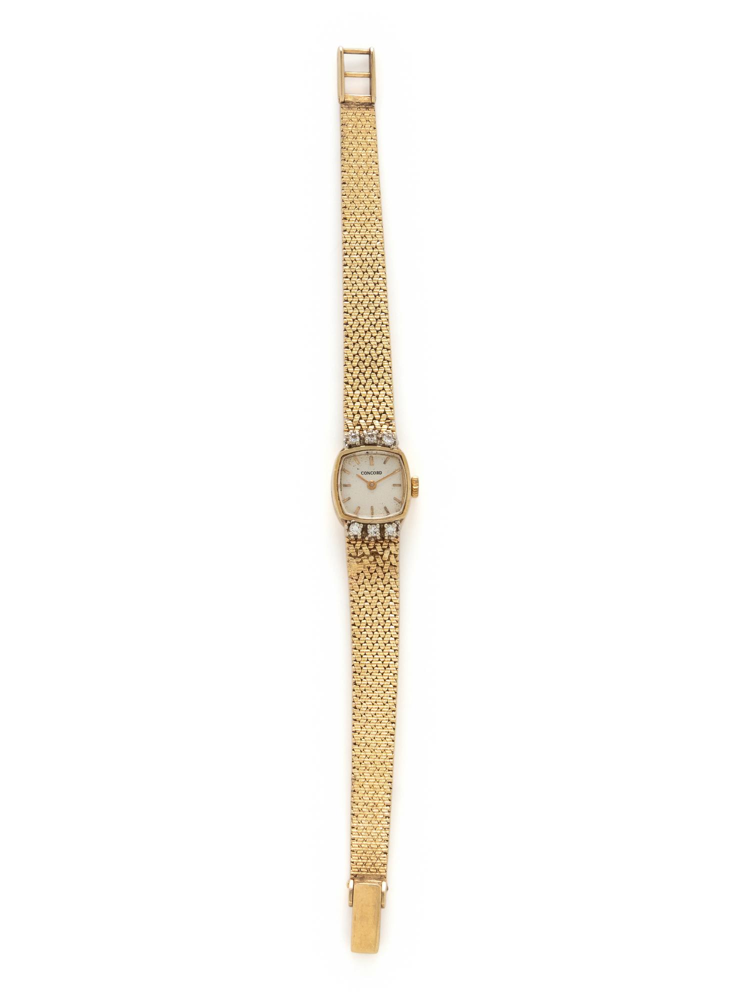 CONCORD WATCH CO., YELLOW GOLD AND DIAMOND WATCH