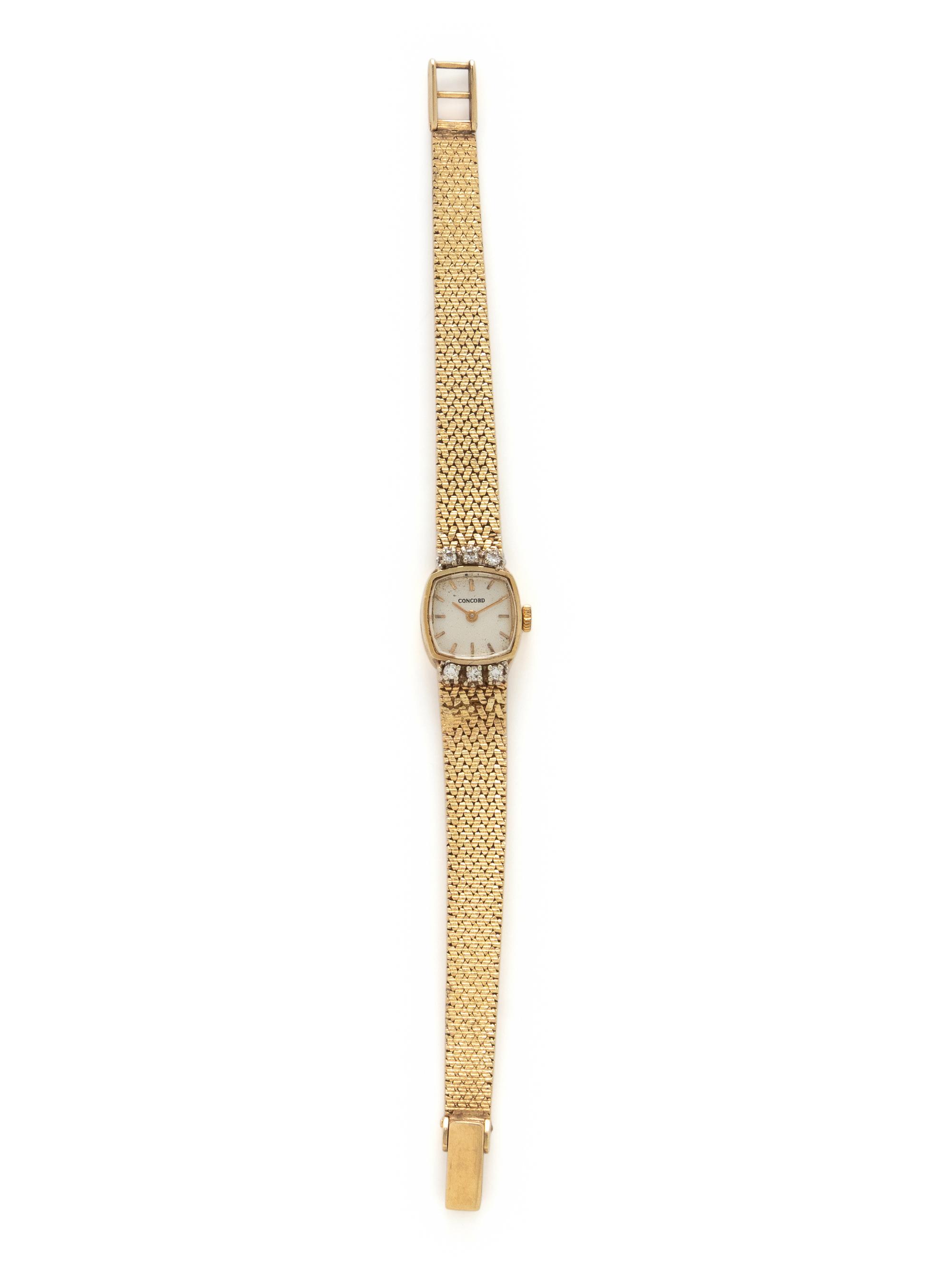 CONCORD WATCH CO., YELLOW GOLD AND DIAMOND WATCH