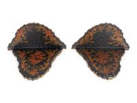 A Pair of Victorian Style Japanned Brackets — 20TH CENTURY