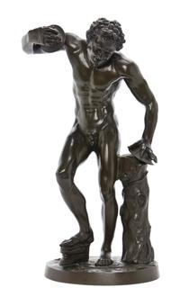 A Continental Patinated Bronze Figure, after the Antique, Height 20 1/2 inches.