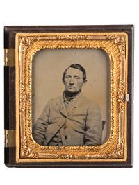 [CIVIL WAR]. Sixth plate ambrotype of John Singleton Mosby. [Virginia], ca 1865.