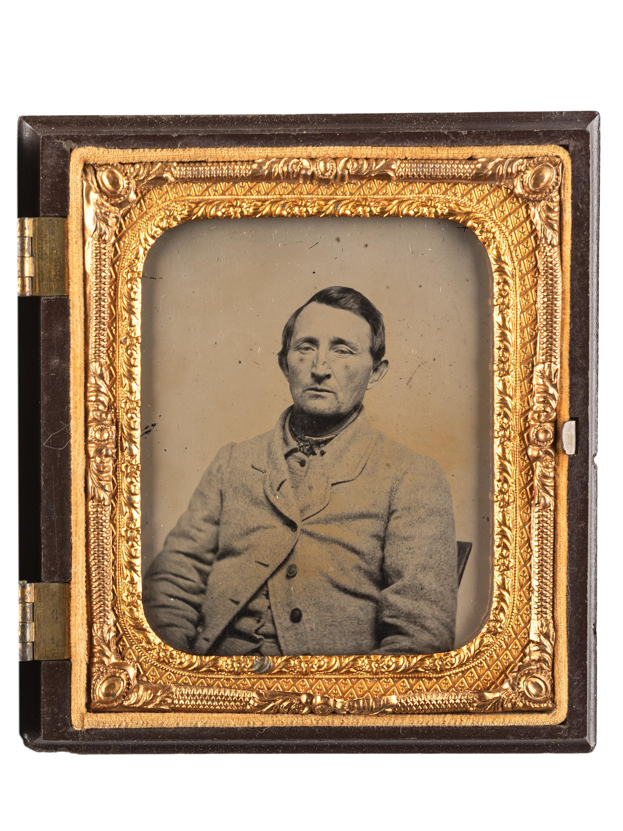 [CIVIL WAR]. Sixth plate ambrotype of John Singleton Mosby. [Virginia], ca 1865.