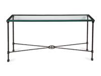 A Wrought Iron Glass-Top Console Table