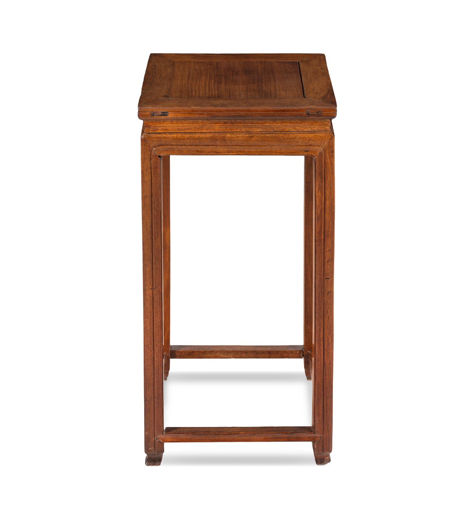 A Chinese Mixed Woods Square Stand, Fangji, Qing Dynasty 清 硬木方几
