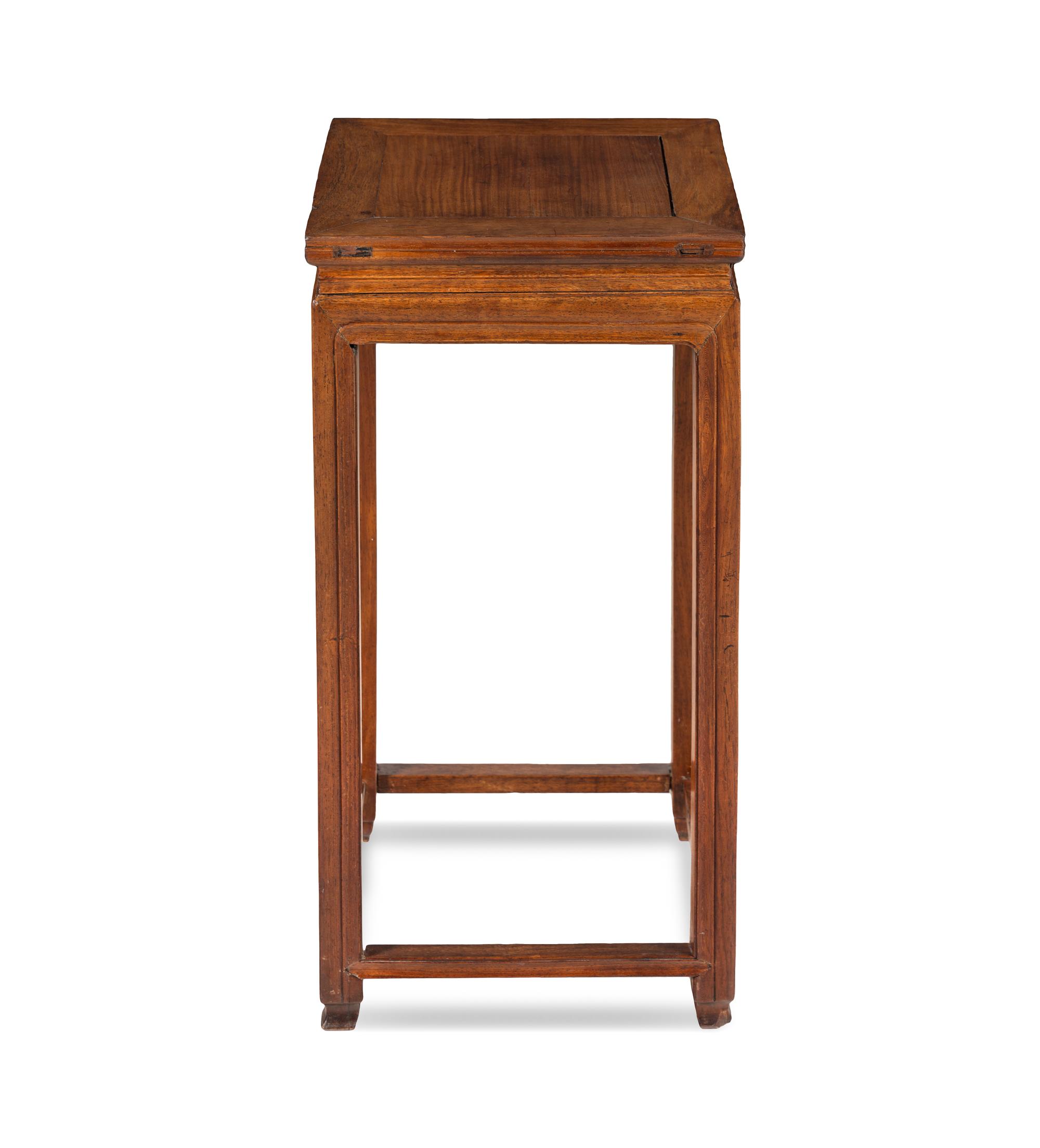 A Chinese Mixed Woods Square Stand, Fangji, Qing Dynasty 清 硬木方几