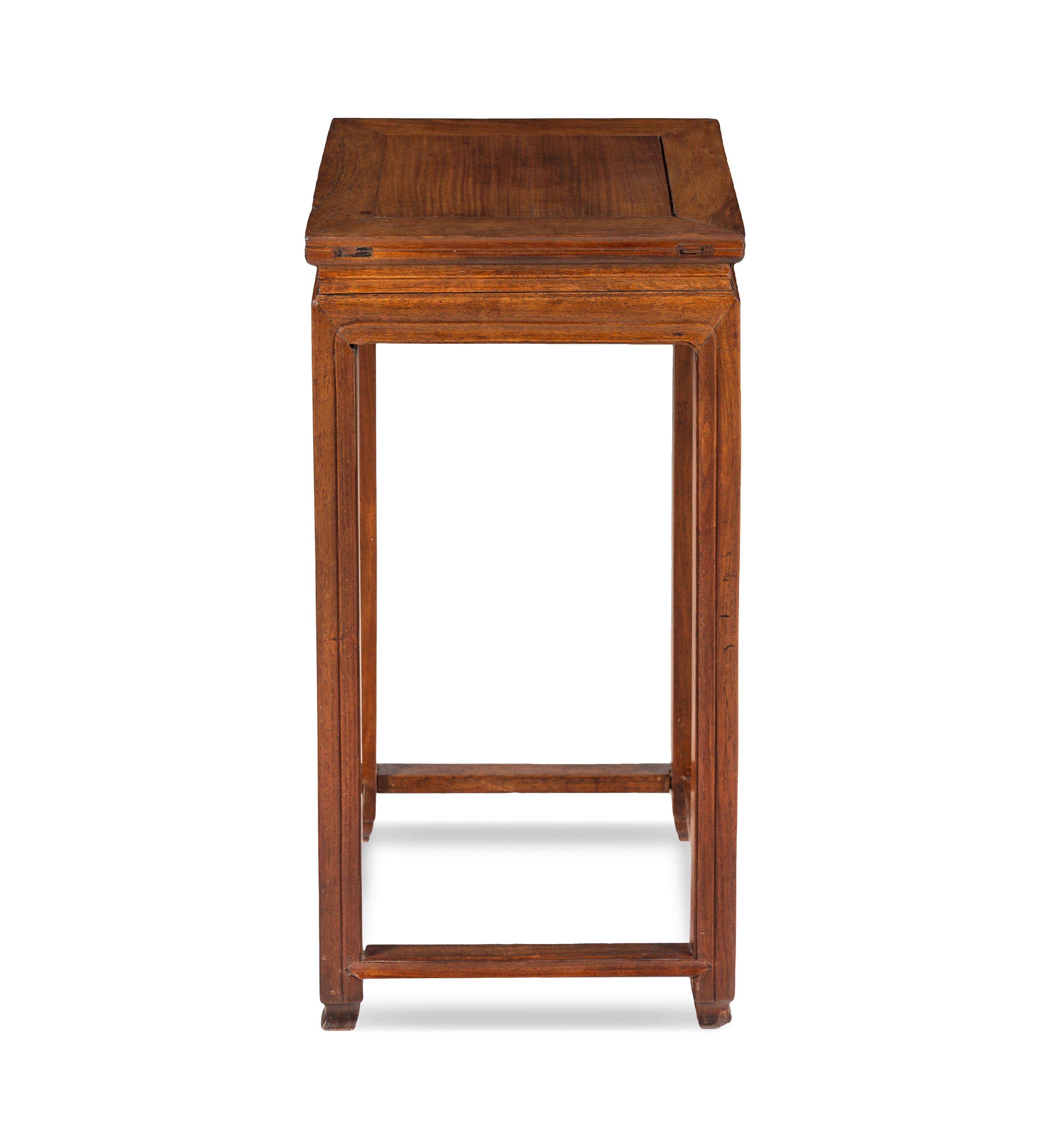 A Chinese Mixed Woods Square Stand, Fangji, Qing Dynasty 清 硬木方几