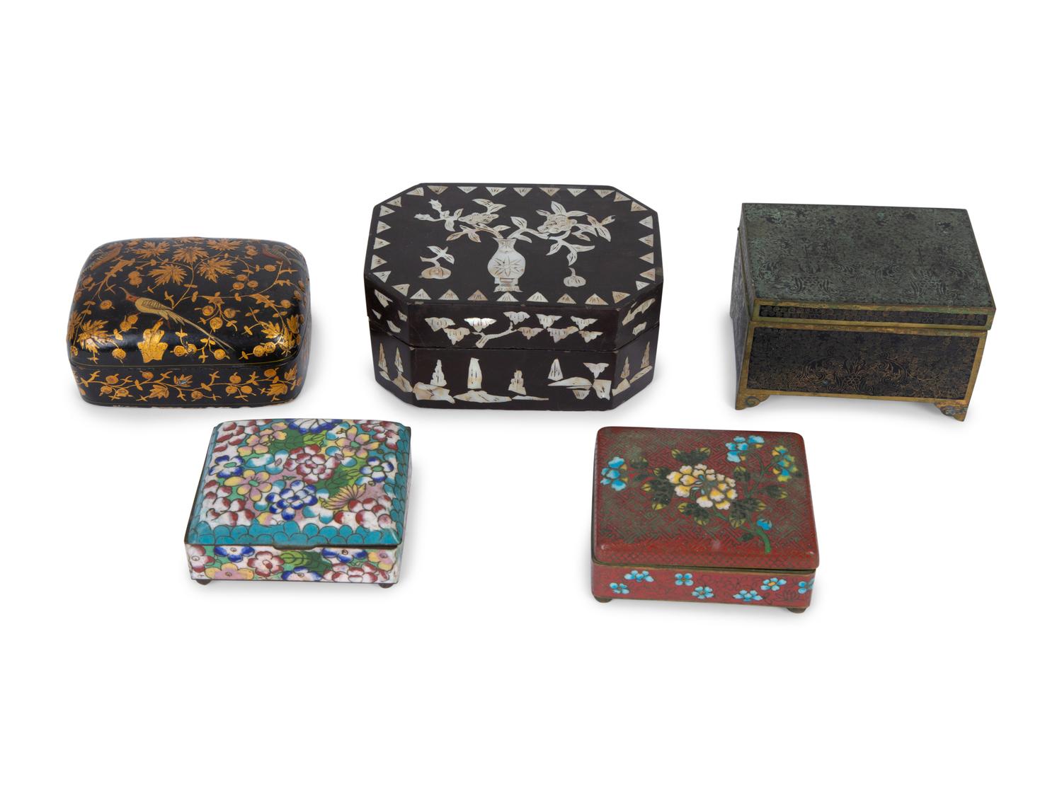 A Group of Five Asian Boxes — 20TH CENTURY