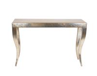 A Silver Leaf Console Table with Cabriole Legs — 21ST CENTURY