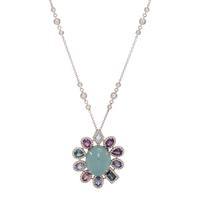 MULTIGEM AND DIAMOND PENDANT/NECKLACE
