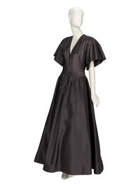 Pauline Trigère, Structural Grey Taffeta Gown