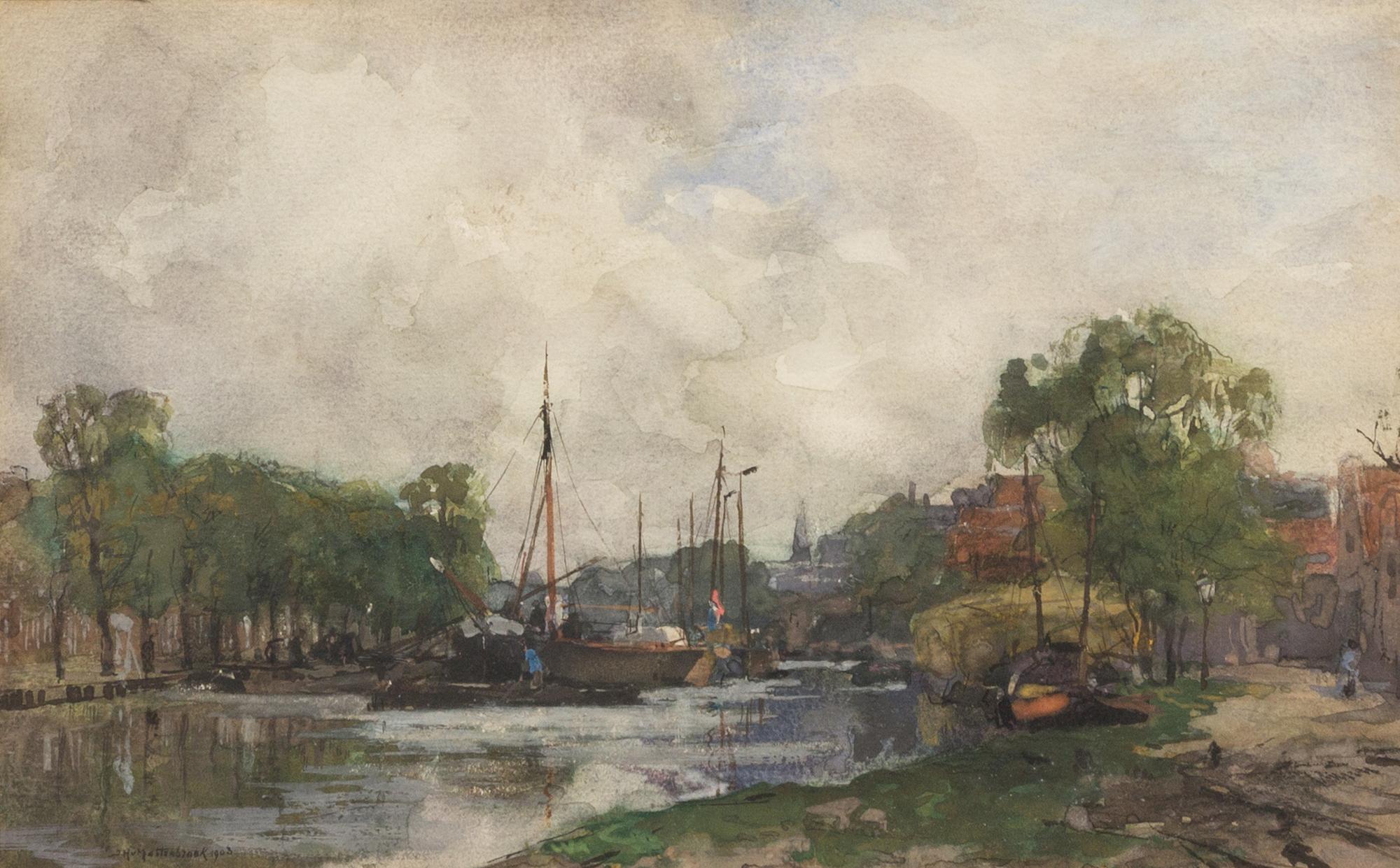 Johan Hendrick Von Mastenbroek, (Dutch, 1875-1945), River Scene, 1903