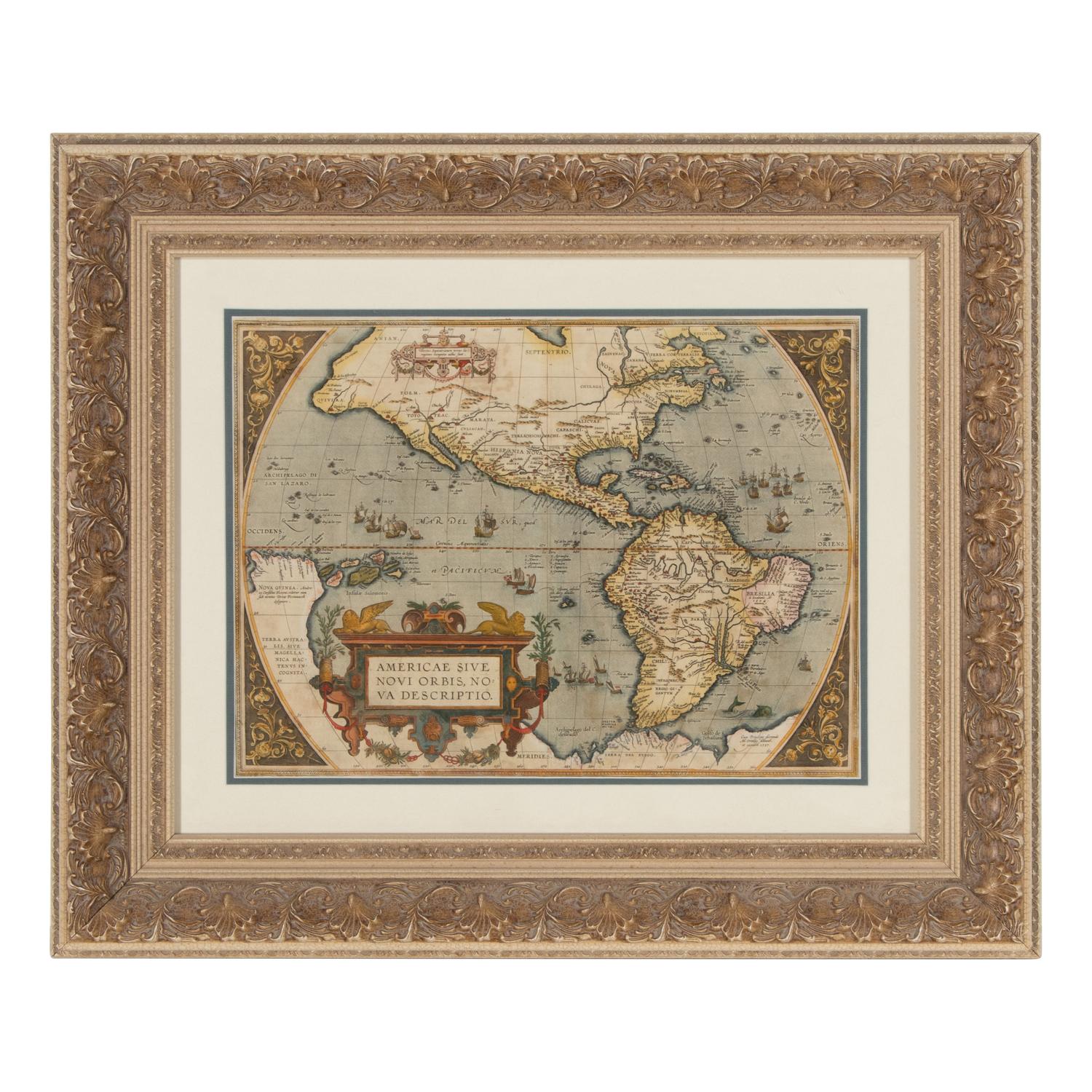 [Map]. Ortelius, Abraham (1527-1598). Americae Sive Novi Orbis, Nova Descriptio . Antwerp, 1608-1612.