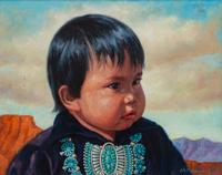 Indian Child in Blue with Turquoise