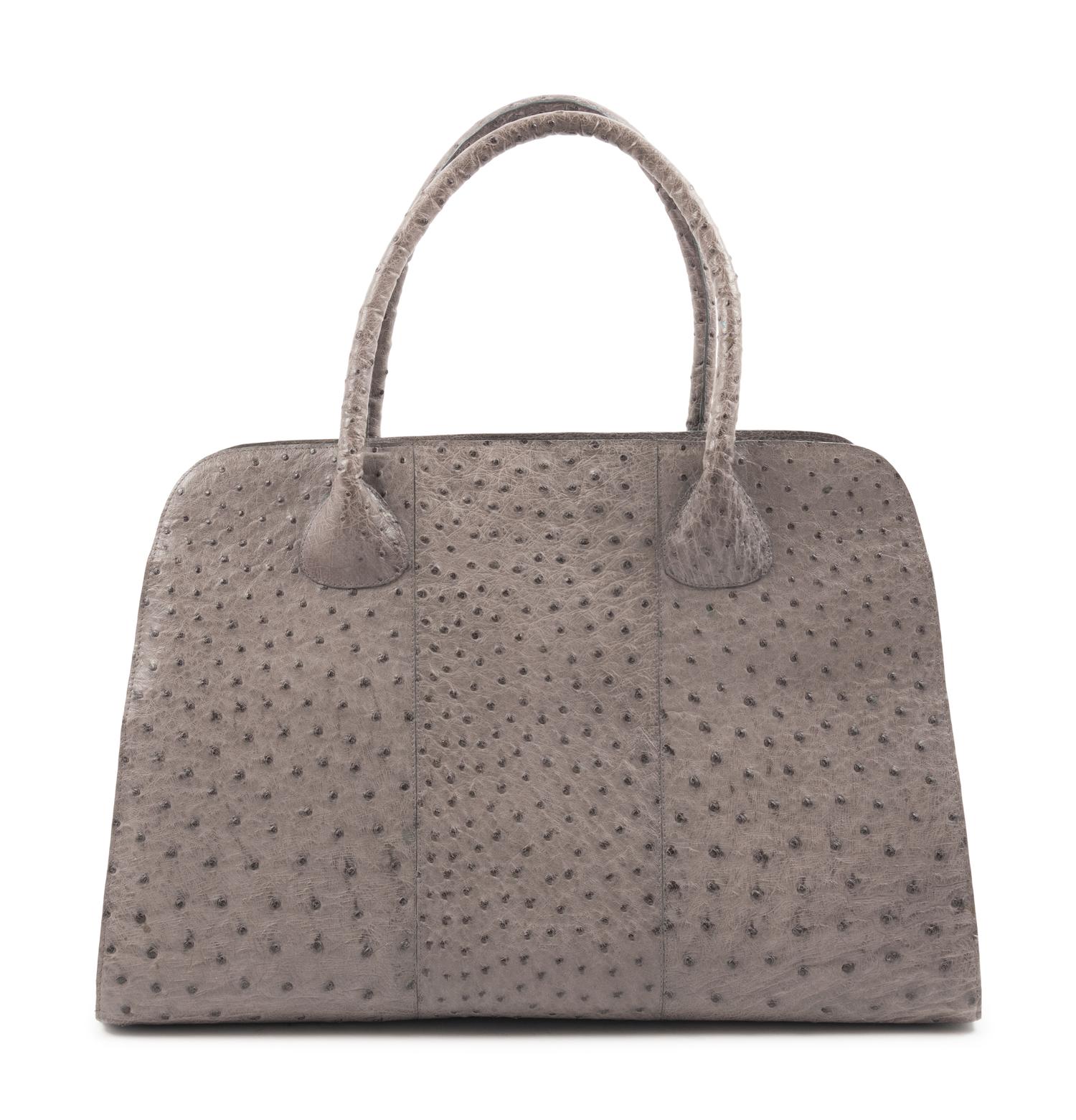Nancy Gonzales Ostrich Hand Bag, 1990-2000s