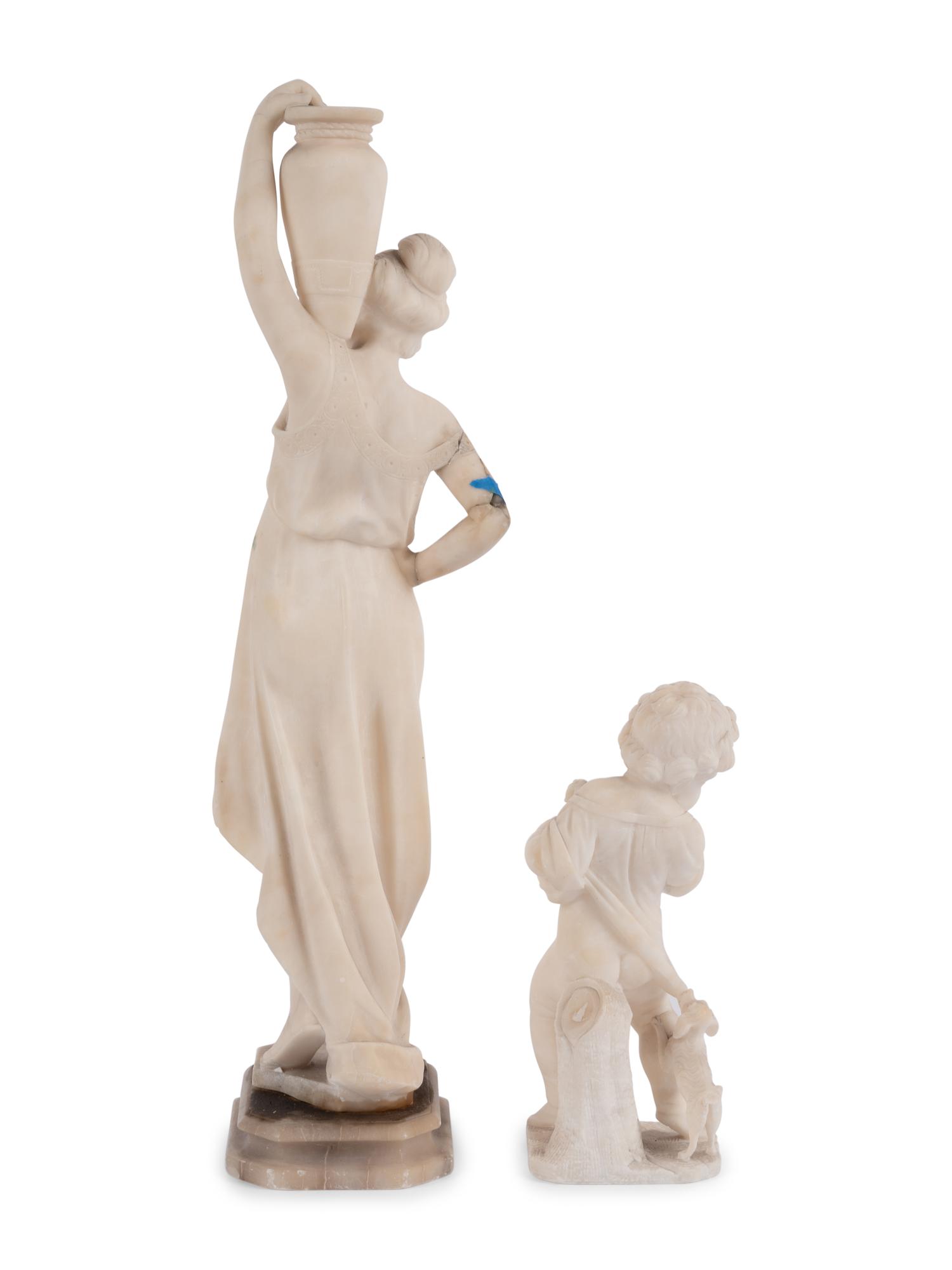 Two Italian Carved Alabaster Figures