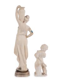 Two Italian Carved Alabaster Figures