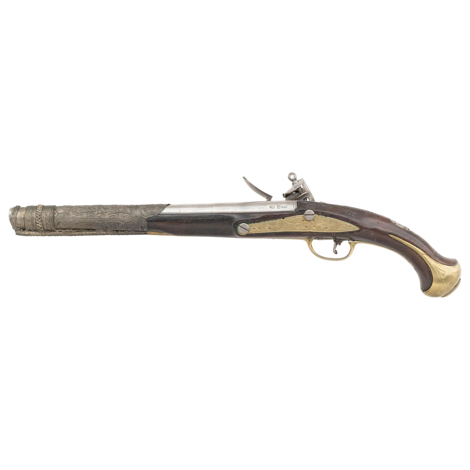 Decorative Middle Eastern Flintlock Pistol with French Lock
