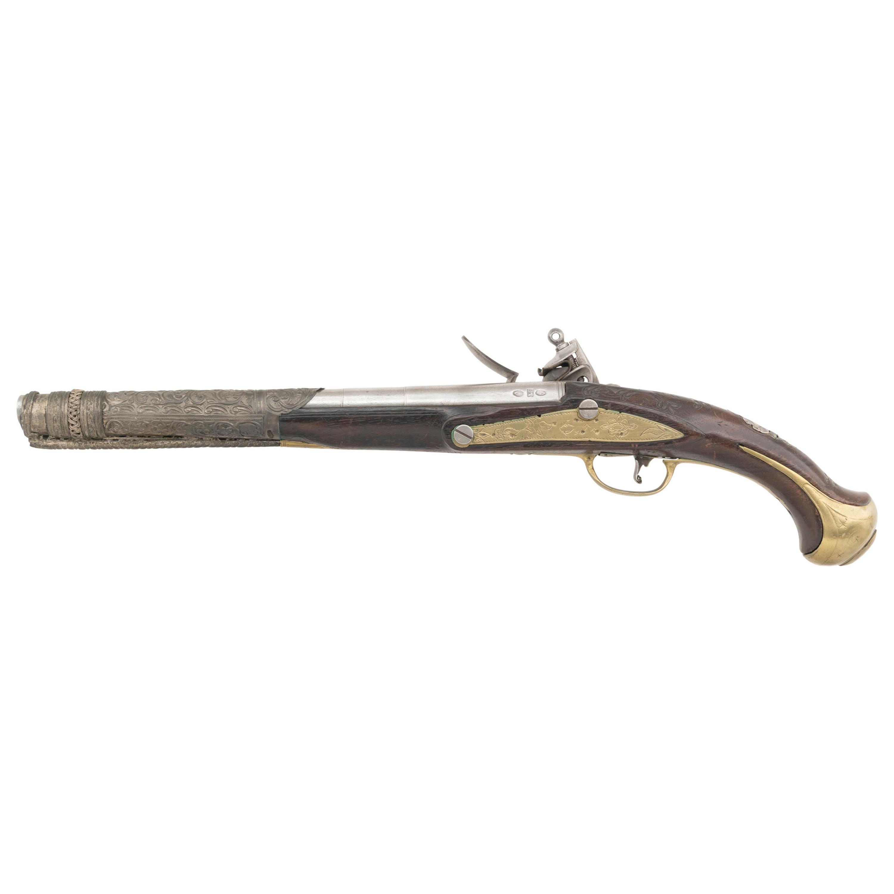 Decorative Middle Eastern Flintlock Pistol with French Lock
