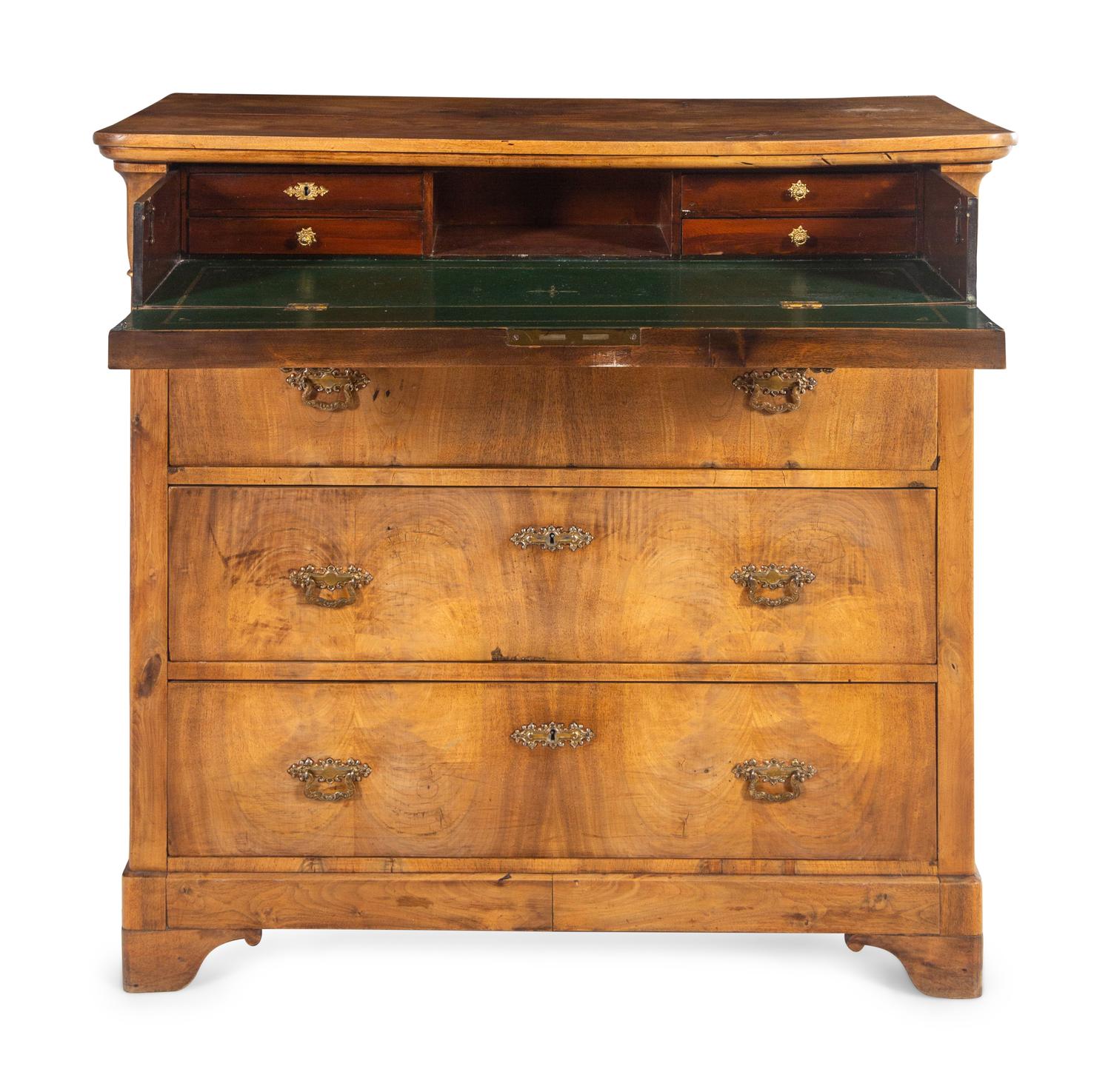 A French Walnut Secretary Chest of Drawers