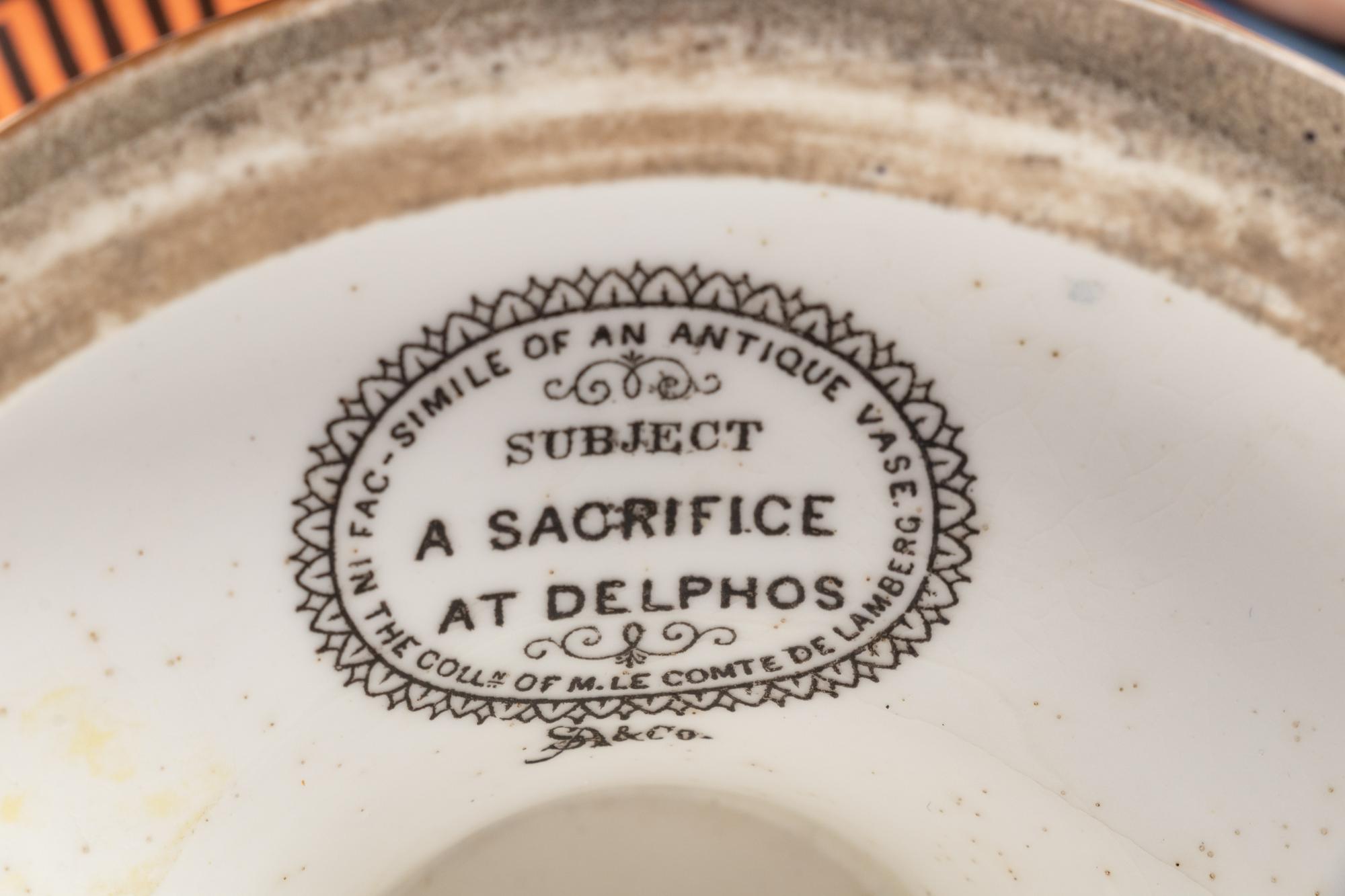 A Pair of Samuel Alcock Redware Greek Revival Twin-Handled Urns