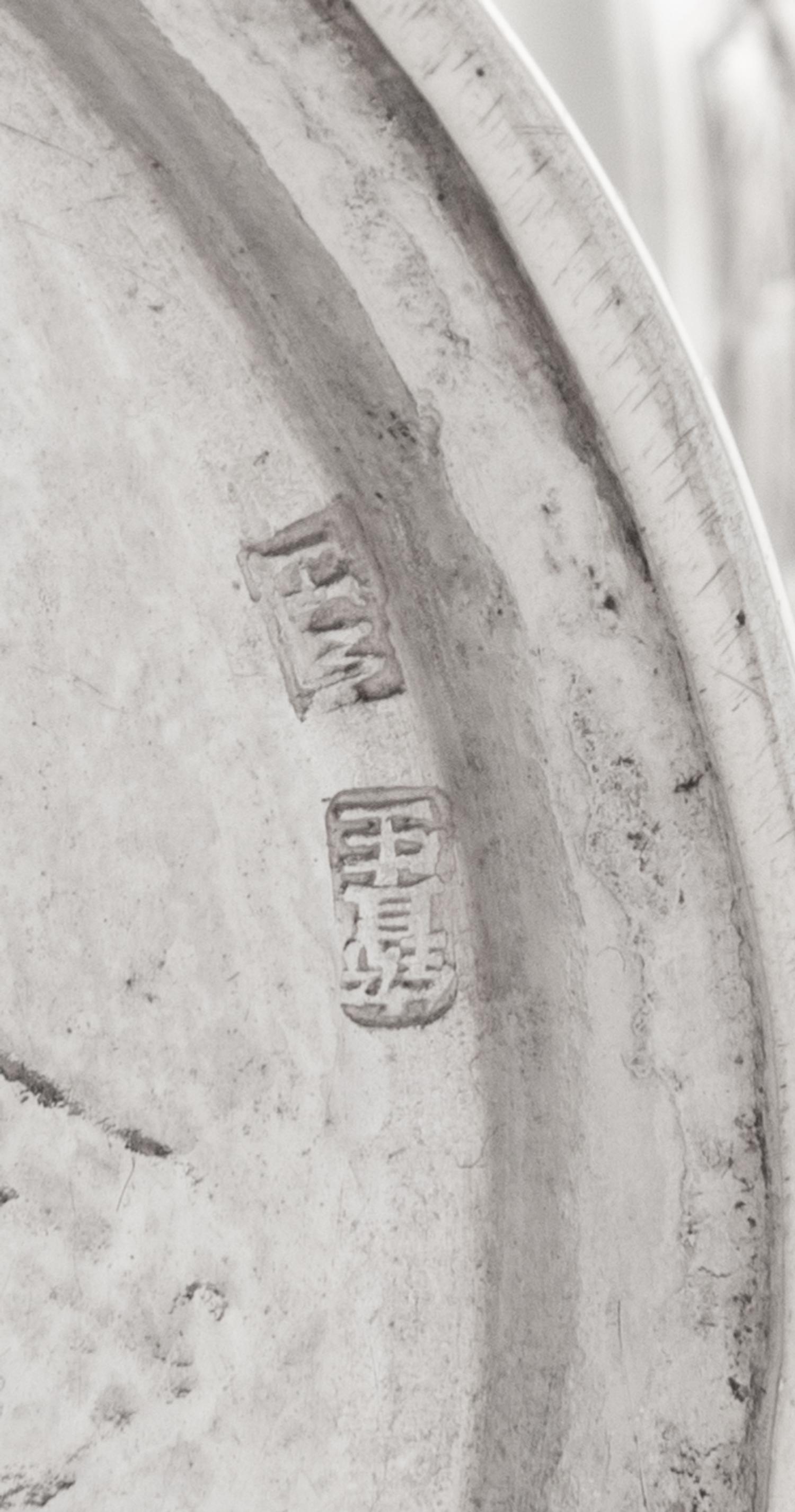 A Chinese Export Silver Stem Plate