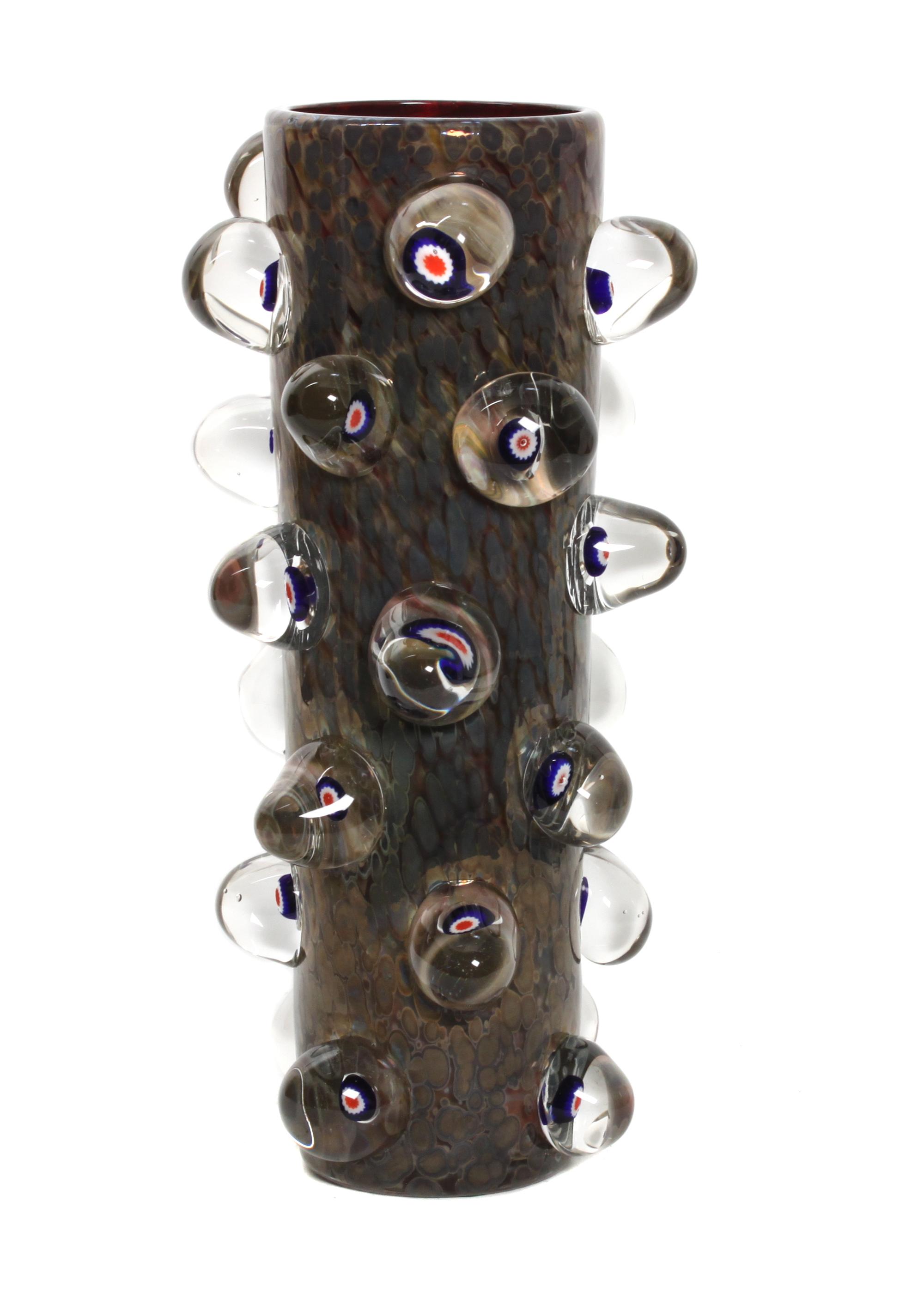 An Italian Millefiori Glass Vase Height 15 1/2 inches
